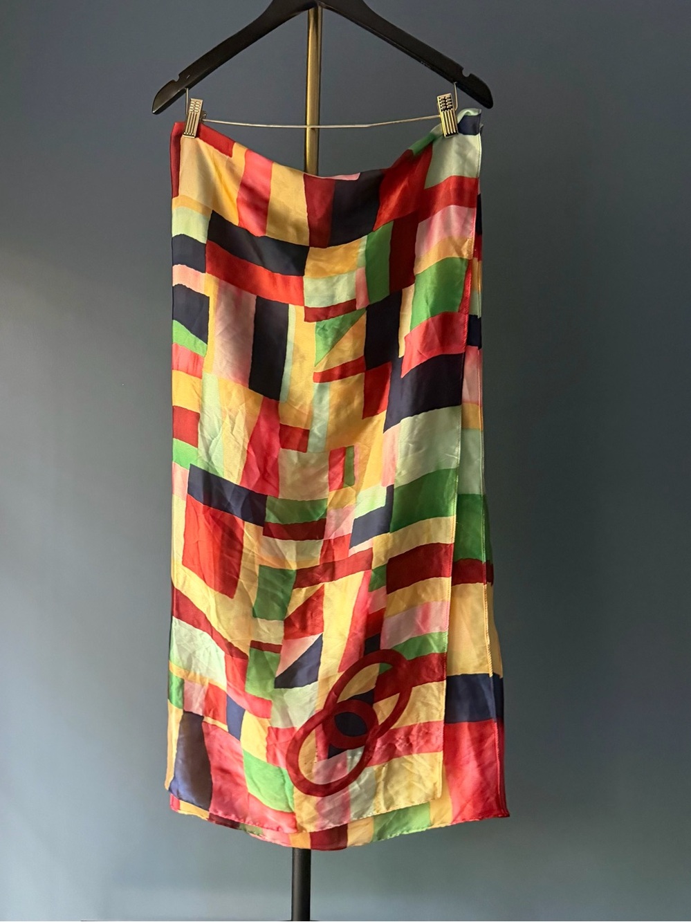 Geometric 100% Silk Scarf